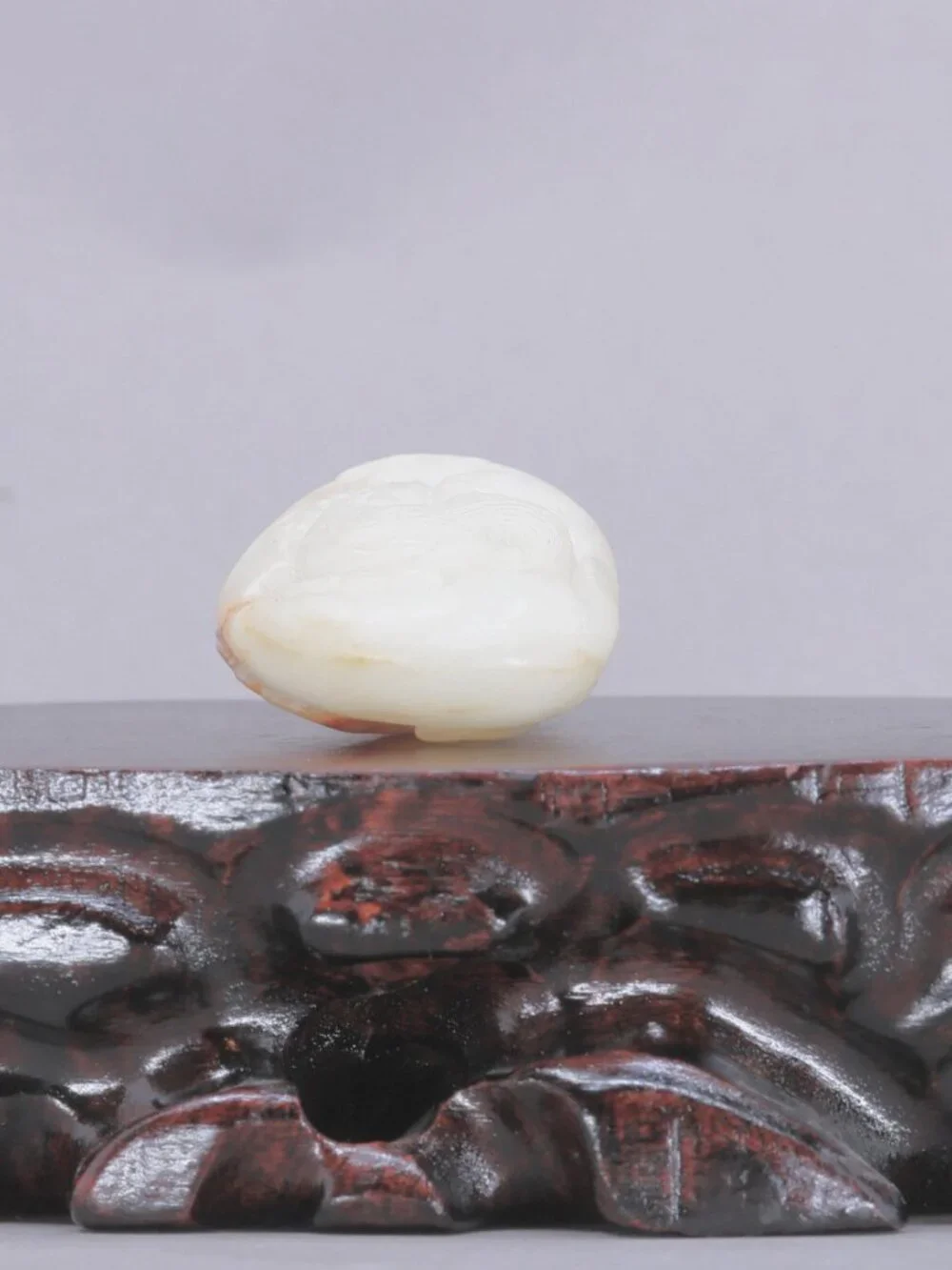 Chinese White Hetian Jade Pendant w Rooster & Ruyi